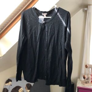 Merona black cardigan with black sparkles